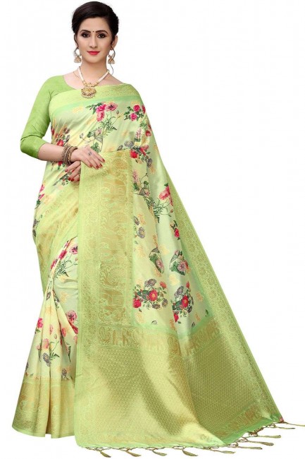 Light Green Solid Color Handloom Khadi Cotton Sarees Get Extra 10% Dis –  Dailybuyys