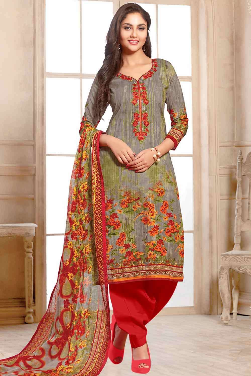 Buy Pranjul Cotton Fully Stitched Salwar Suit (Punjabi Dress) (XX-Large,  Dark Blue) at Amazon.in
