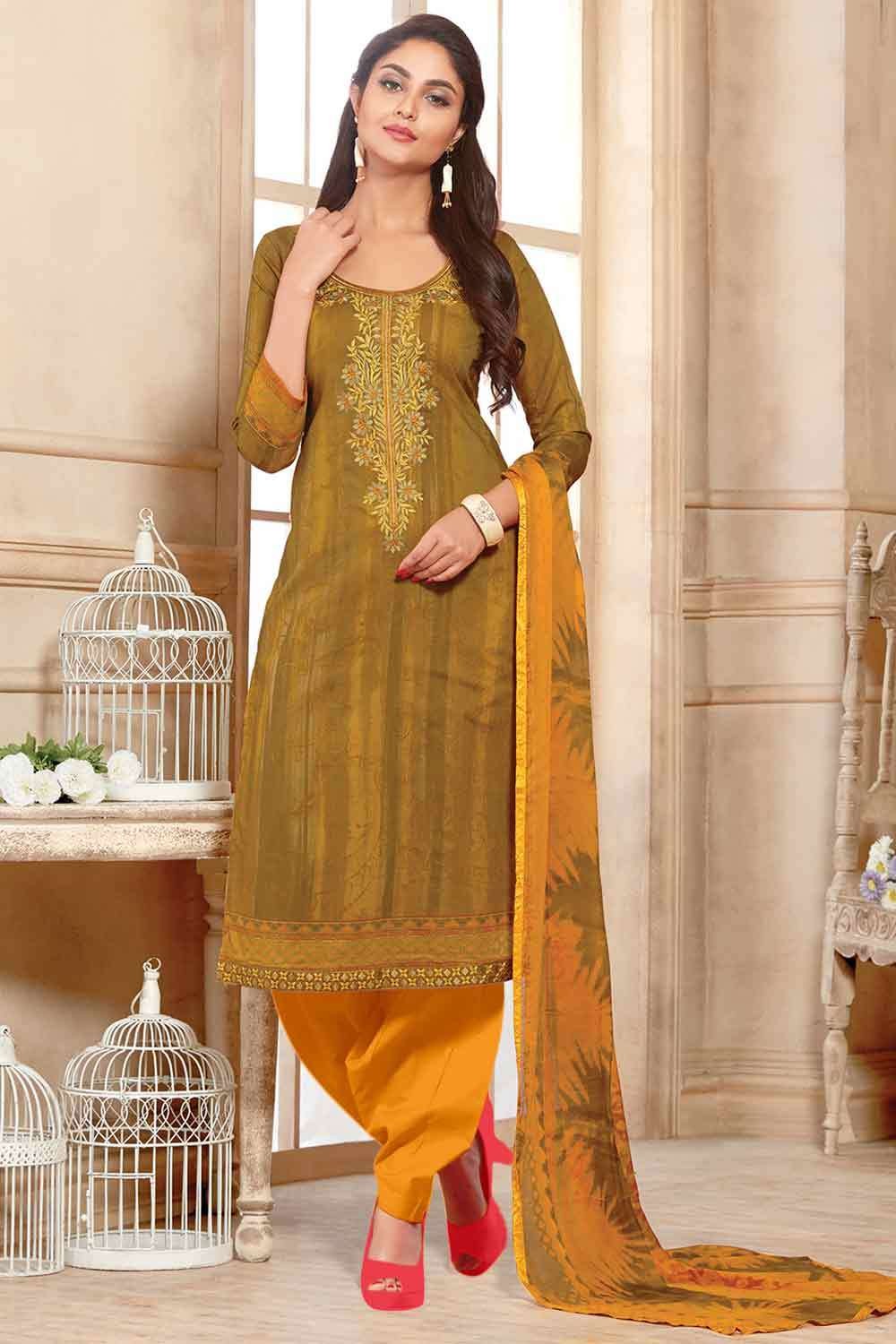 Bridal Punjabi Suits with Heavy Peach Colour Dupatta