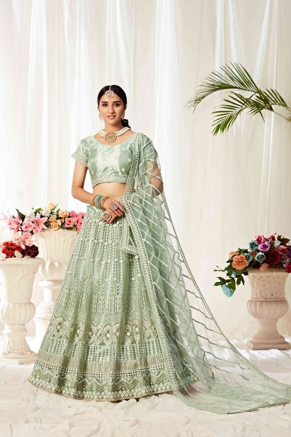 Sea Green Designer Wedding Lehenga Choli | Green lehenga, Party wear lehenga,  Bridal lehenga choli
