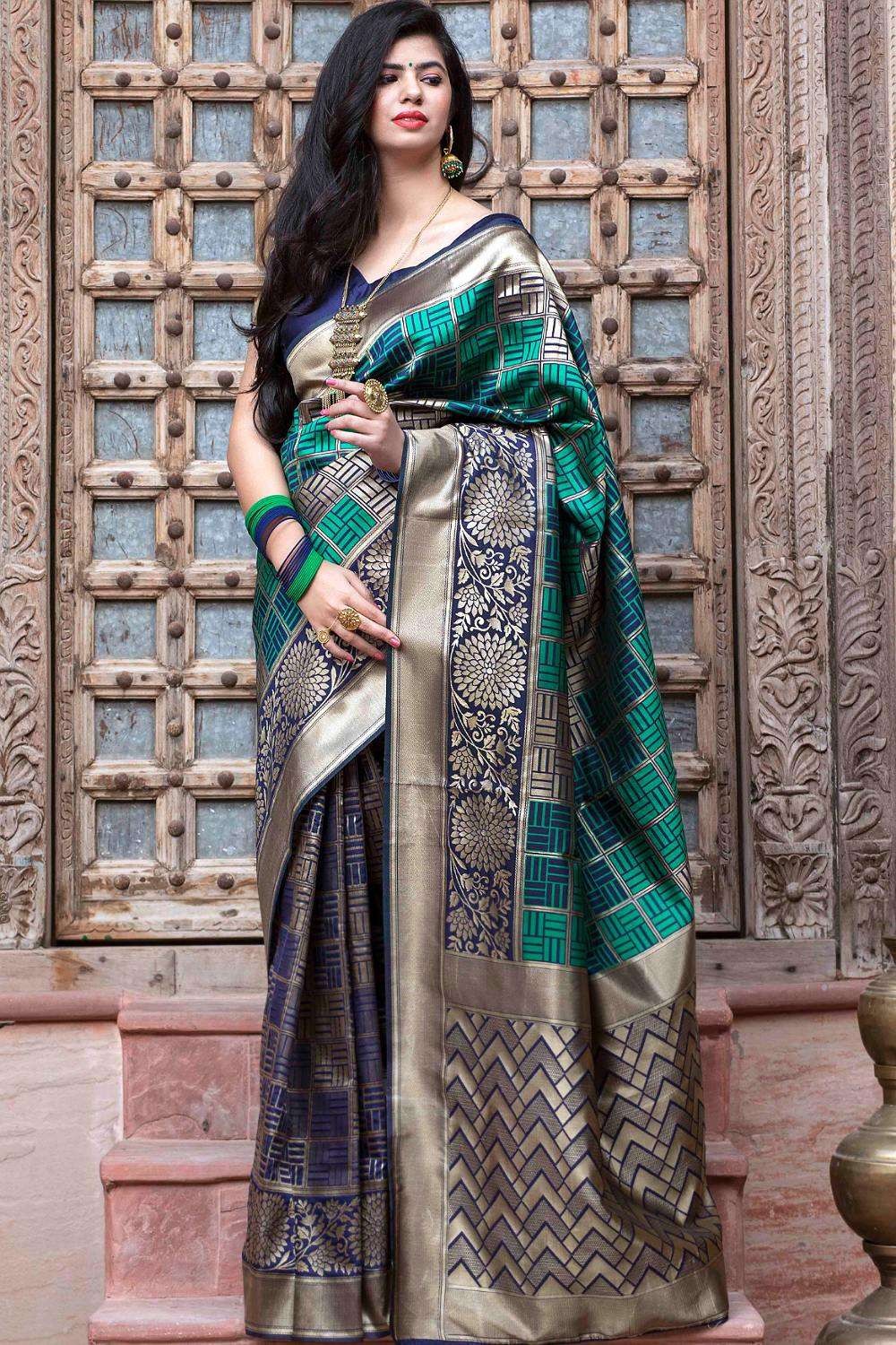 Buy Stylish Blue Silk Sarees Collection At Best Prices Online