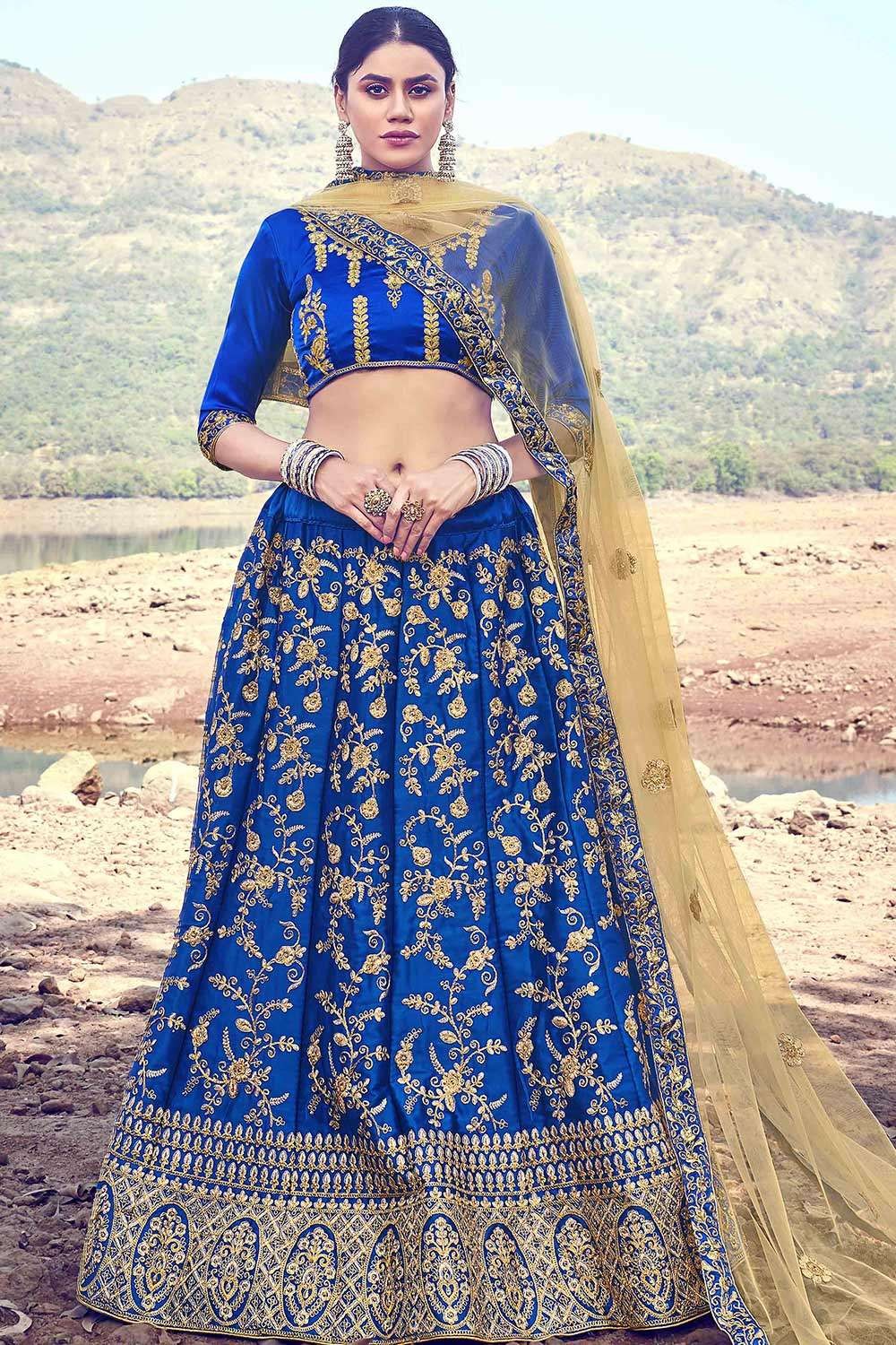 Blue Printed Designer Party Wear Lehenga Choli at Rs 1499 in Surat | ID:  26242902291