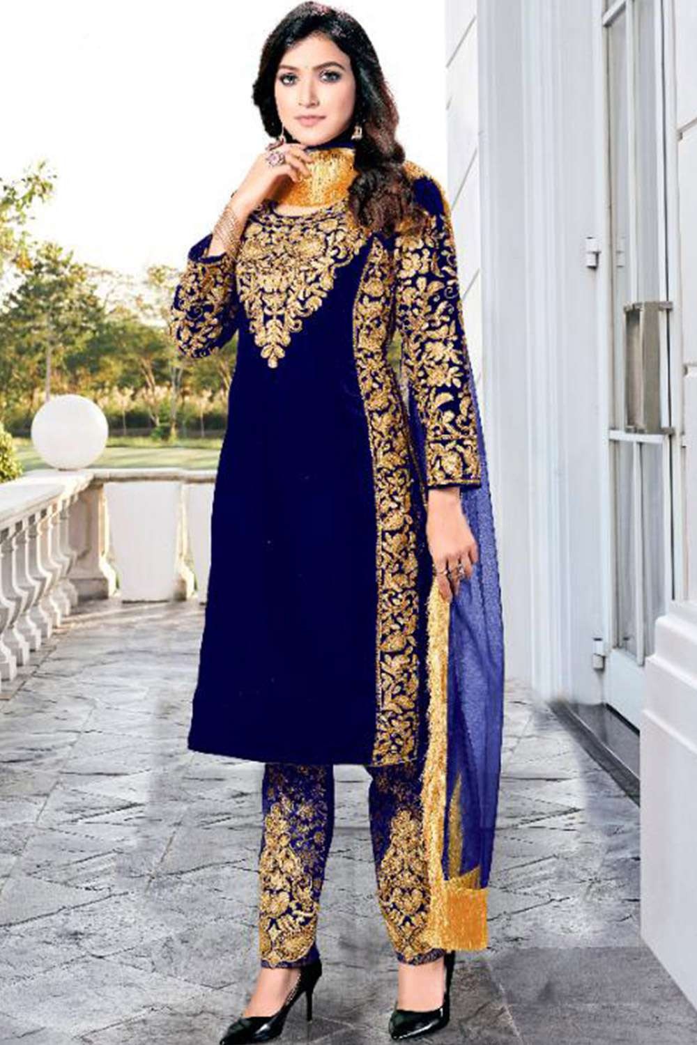 Yellow Plus Size Readymade Salwar Pants In Velvet SFDSIF11605 –  ShreeFashionWear