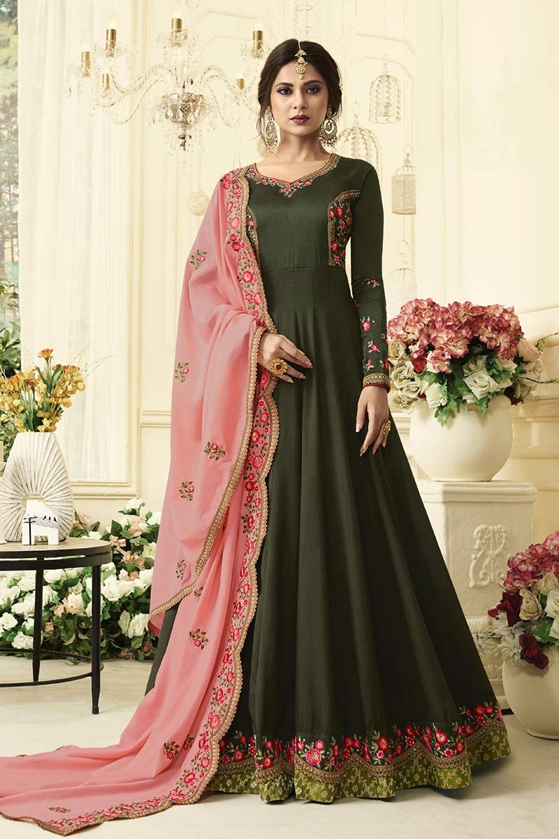 Buy Cotton Indian Wear Saree In Mehendi Green Color Online - SARV06388 |  Andaaz Fashion