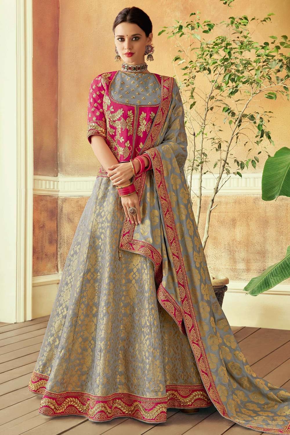 Net Grey And Pink Ladies Party Wear Lehenga Choli at Rs 650 in Hyderabad