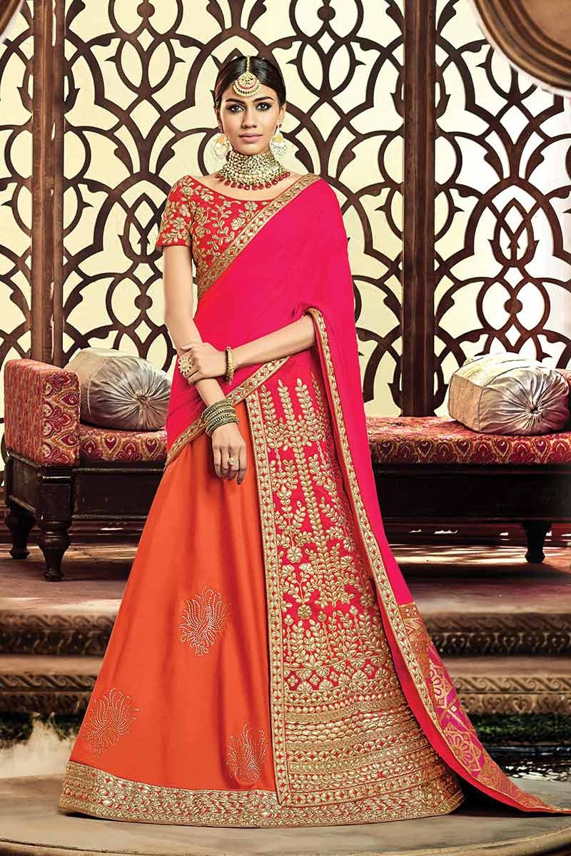 Designer Pink Orange Lehenga Choli With Embroidered Dori,jari,sequence Work  and Heavy Net Dupatta for Women,bridal Lehenga - Etsy