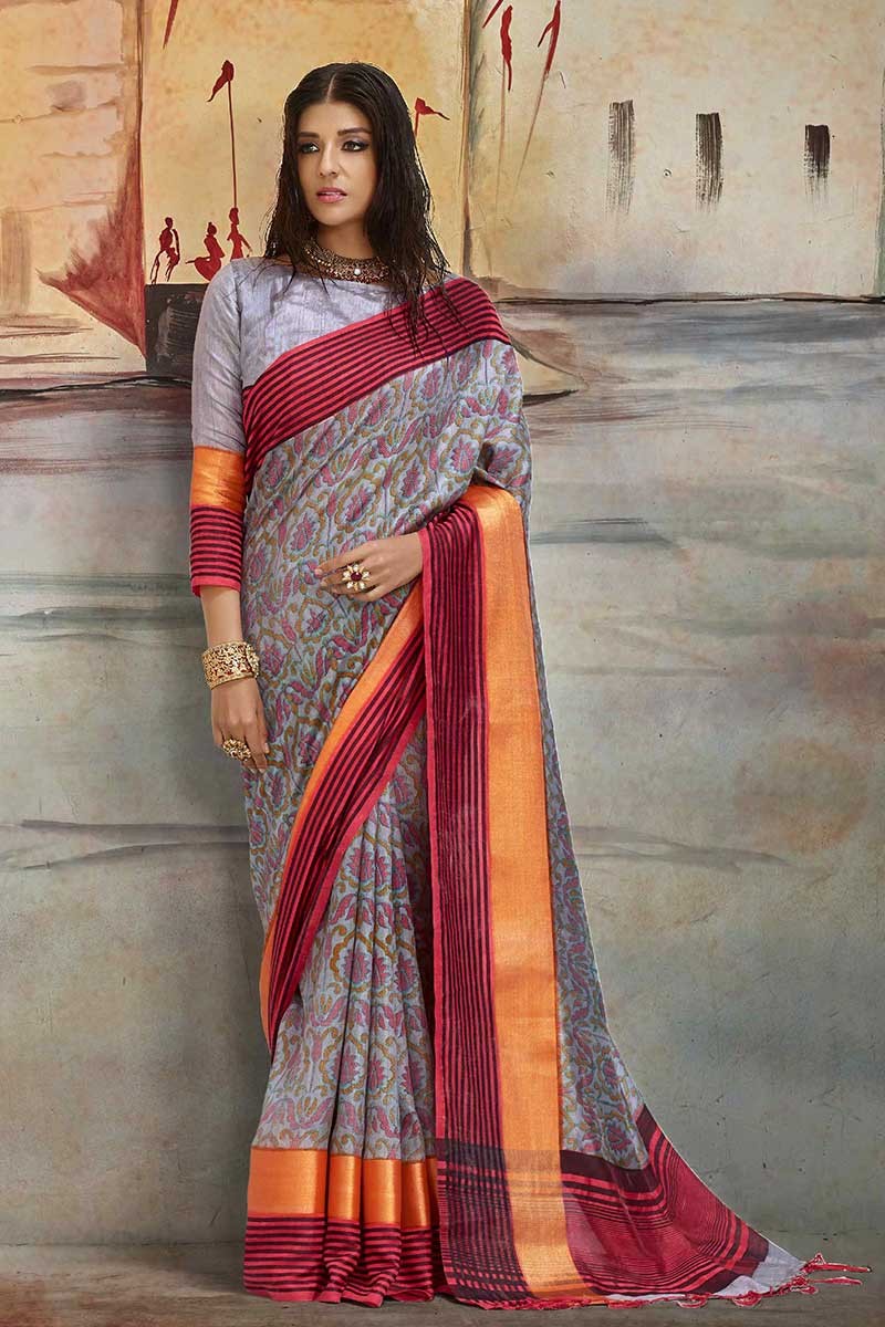 fcity.in - Woven Kanjivaram Nylon Silk Saree / Aagam Graceful Sarees