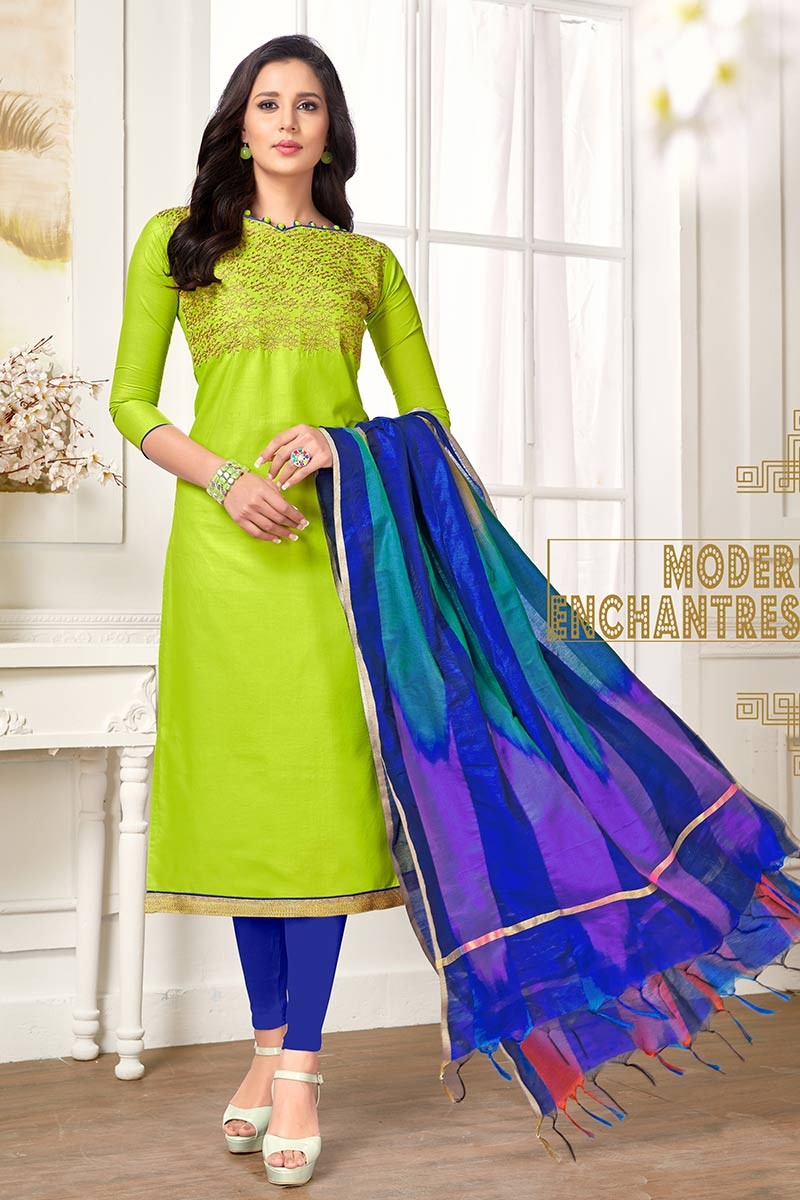 Cotton Suit And Palazzo Set - Parrot Green in Delhi at best price by  Kamlesh Fashion - Justdial