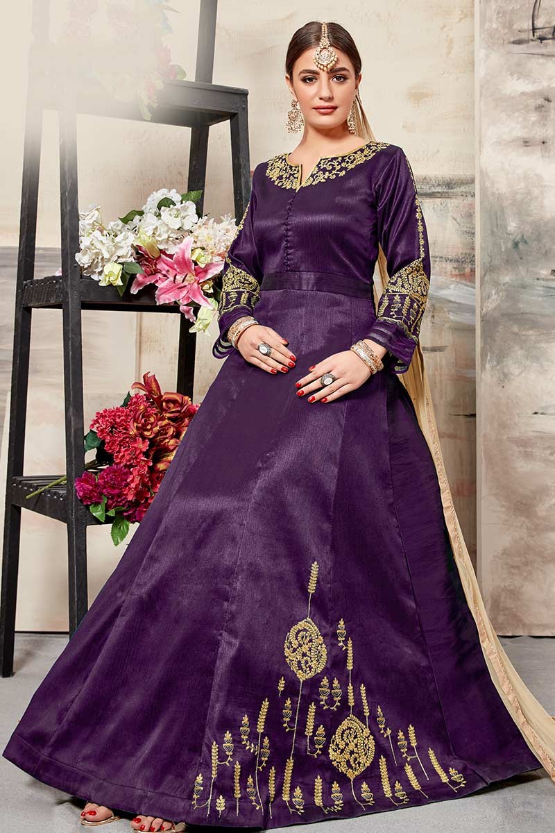 PRP2187 Purple color Art Silk Anarkali Suit AS1956 1