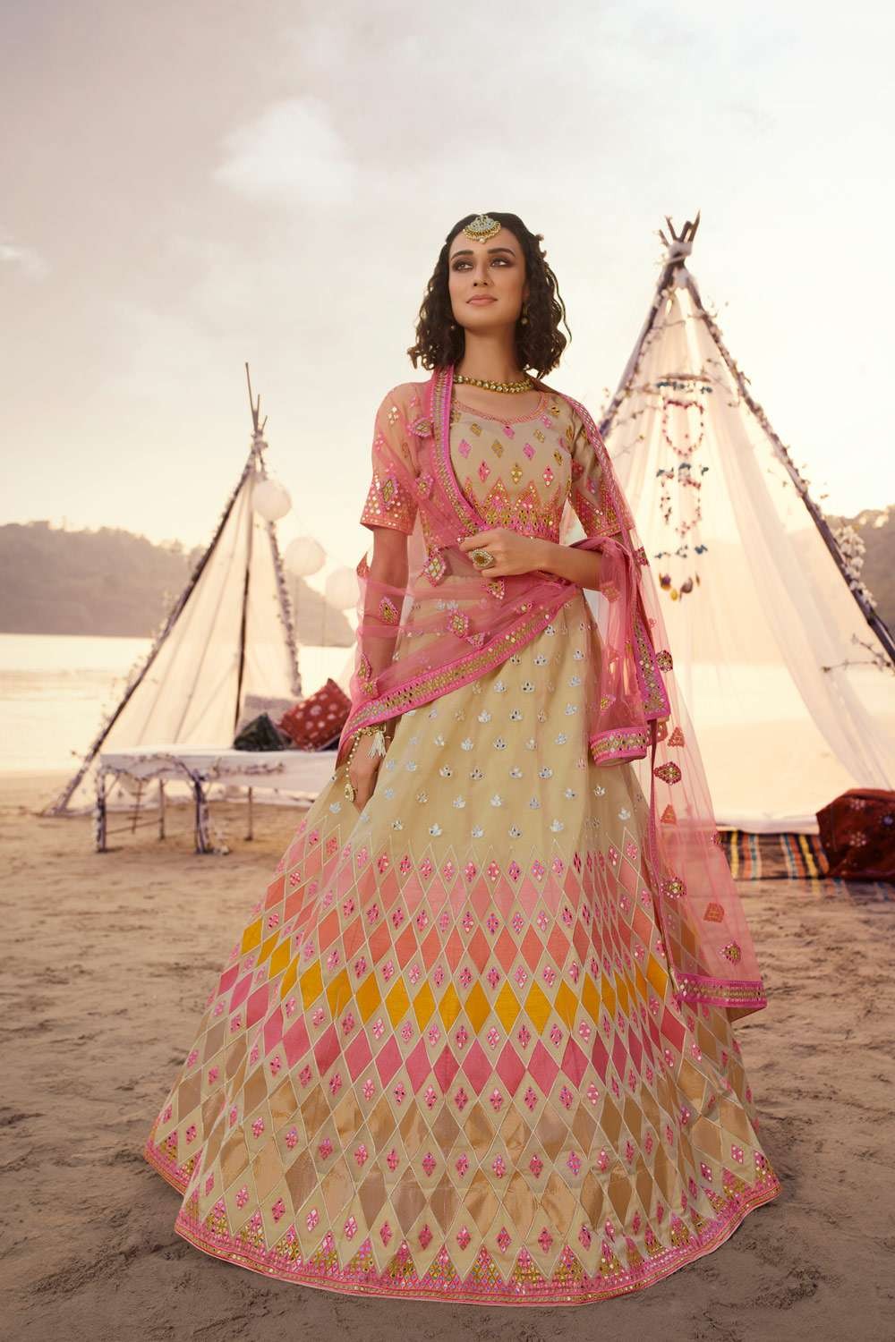 Ladies Party Wear Lehenga at Rs.6800/Piece in ambala offer by Pooja Sarees