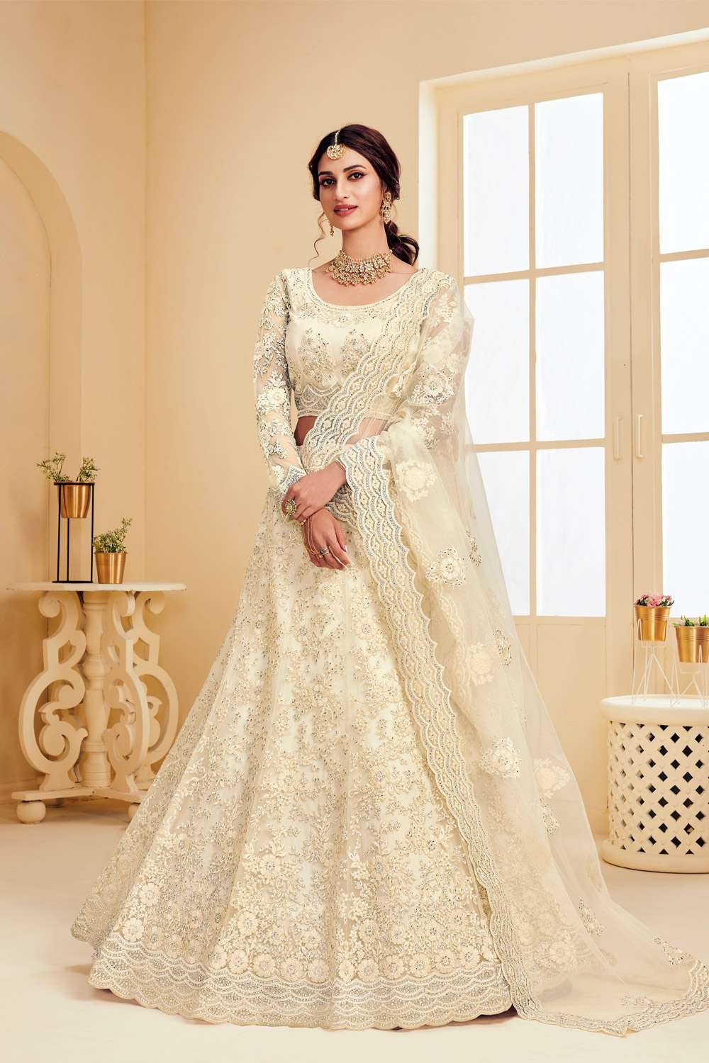 Buy Off White Wedding Trendy Lehenga Choli Online : 159728 - Lehenga Choli