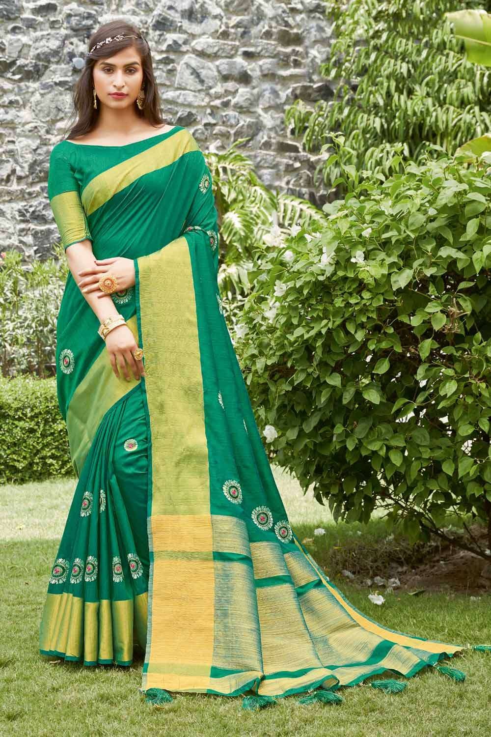 Latest South Indian Saree Vichitra Silk| Silk Saree Cheap Rate