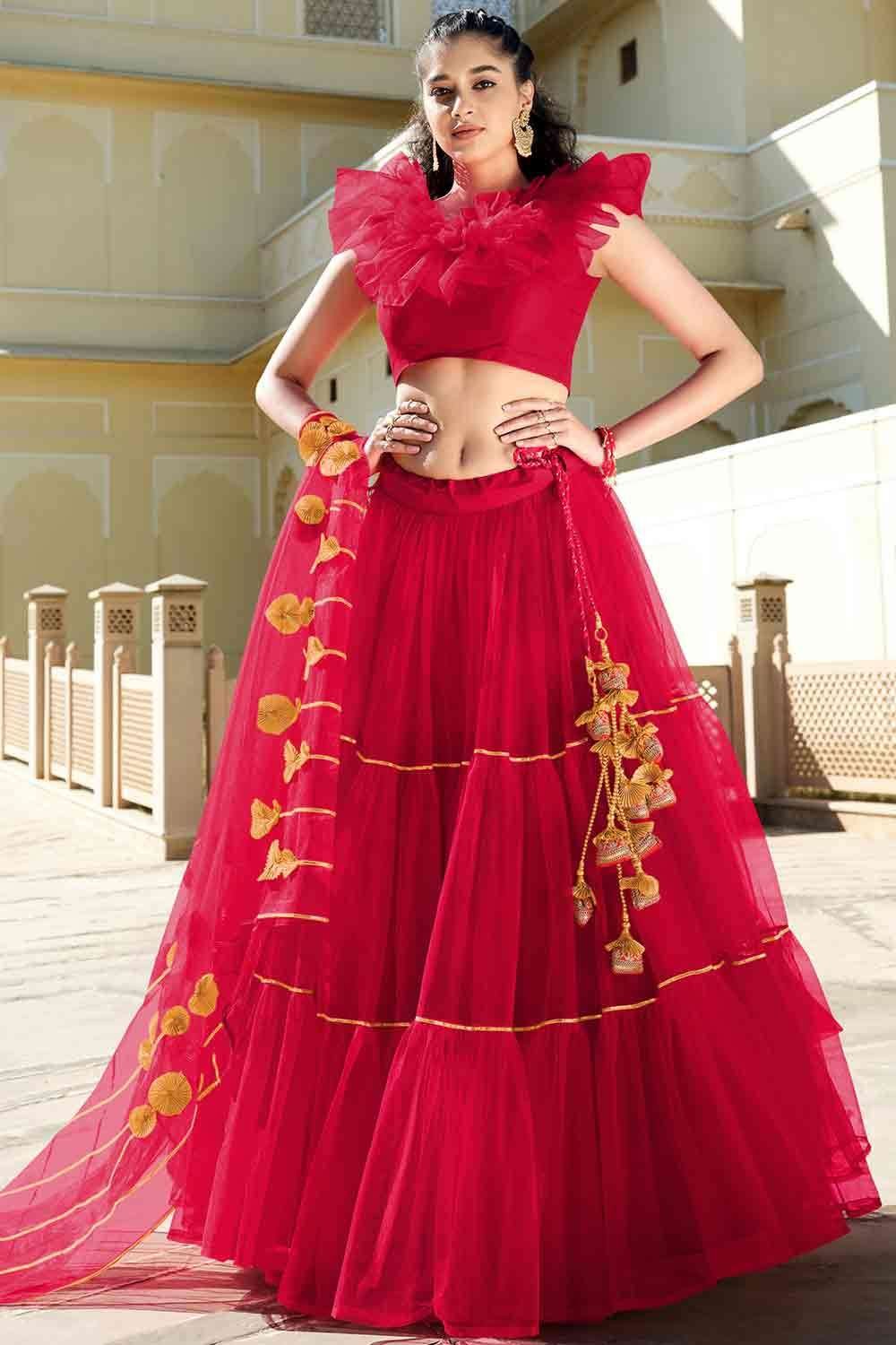 Red Wedding Bridal Lehenga at Rs 2199 | Simada | Surat | ID: 22641751030