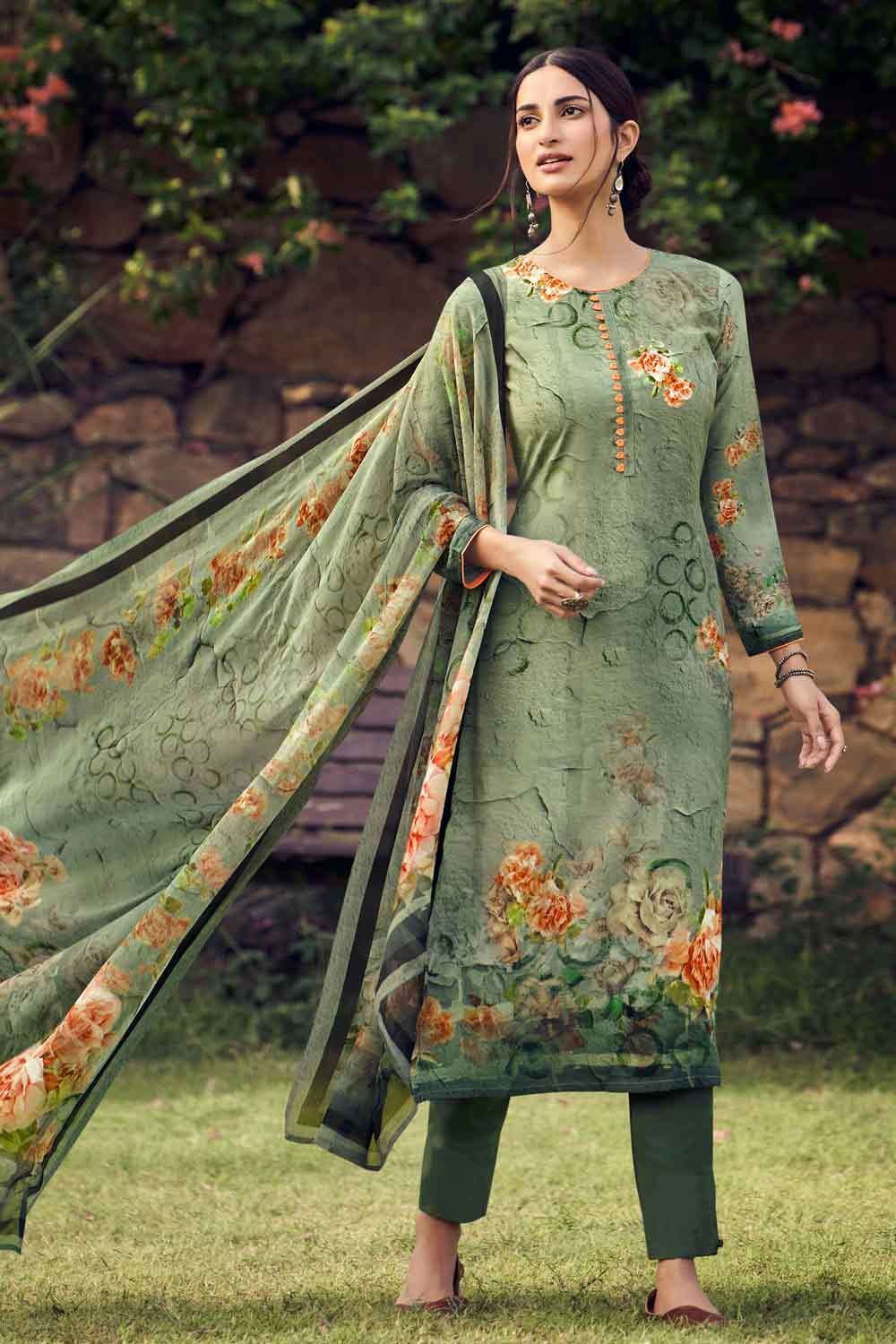 Shop Multicolored Crepe Printed Work Paitala Suit Work Wear Online at Best  Price | Cbazaar