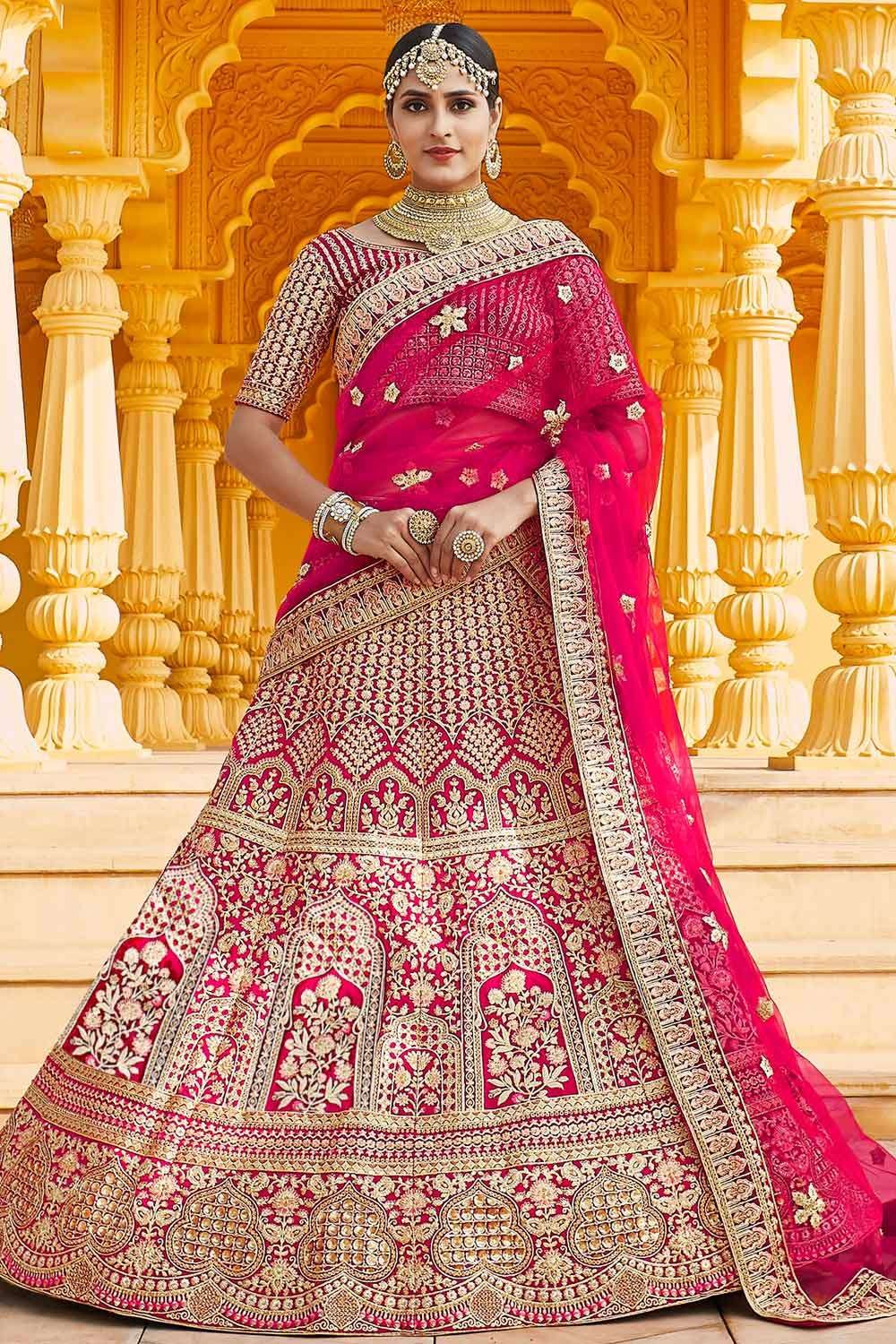 Buy Maroon Velvet Bridal Wear Embroidery Work Lehenga Choli Online From  Wholesale Salwar.