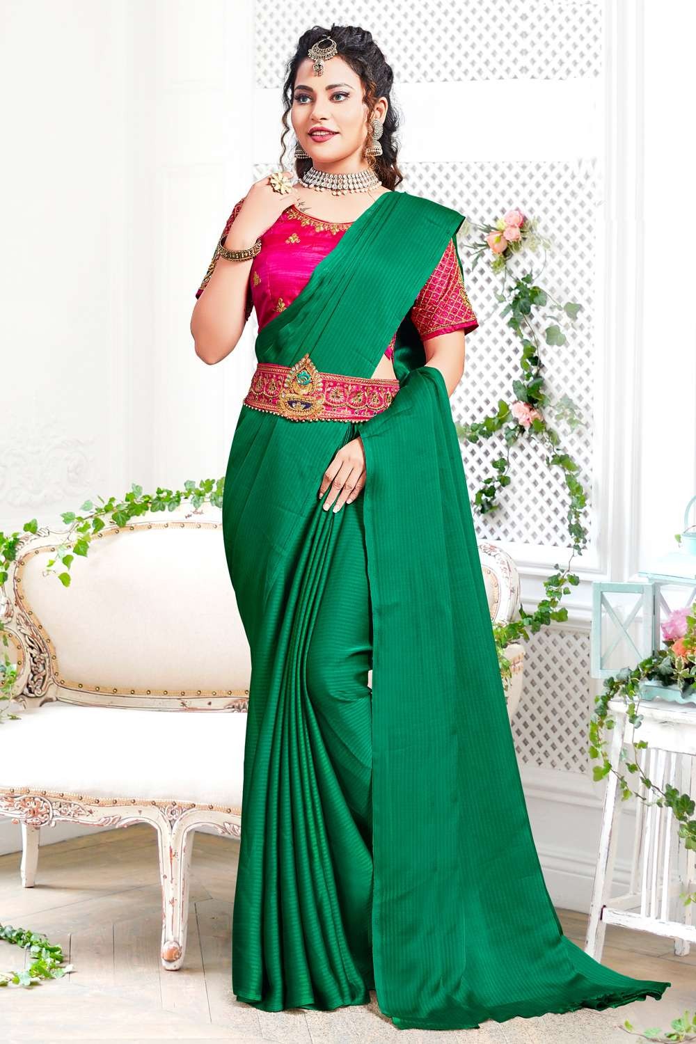 Rama Green Woven Soft Silk Saree | Trendy sarees, Soft silk sarees, Party  wear sarees