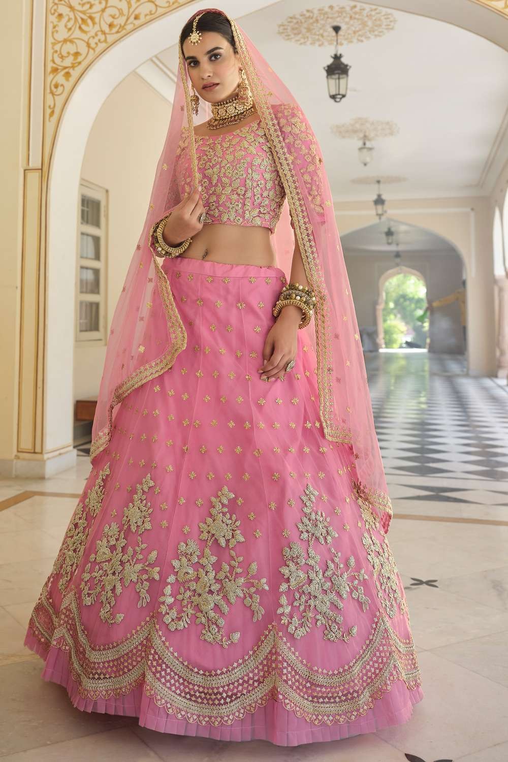 30 Different Shades Of Pink Wedding Lehengas We Loved | Pink bridal lehenga,  Pink lehenga, Bridal outfits