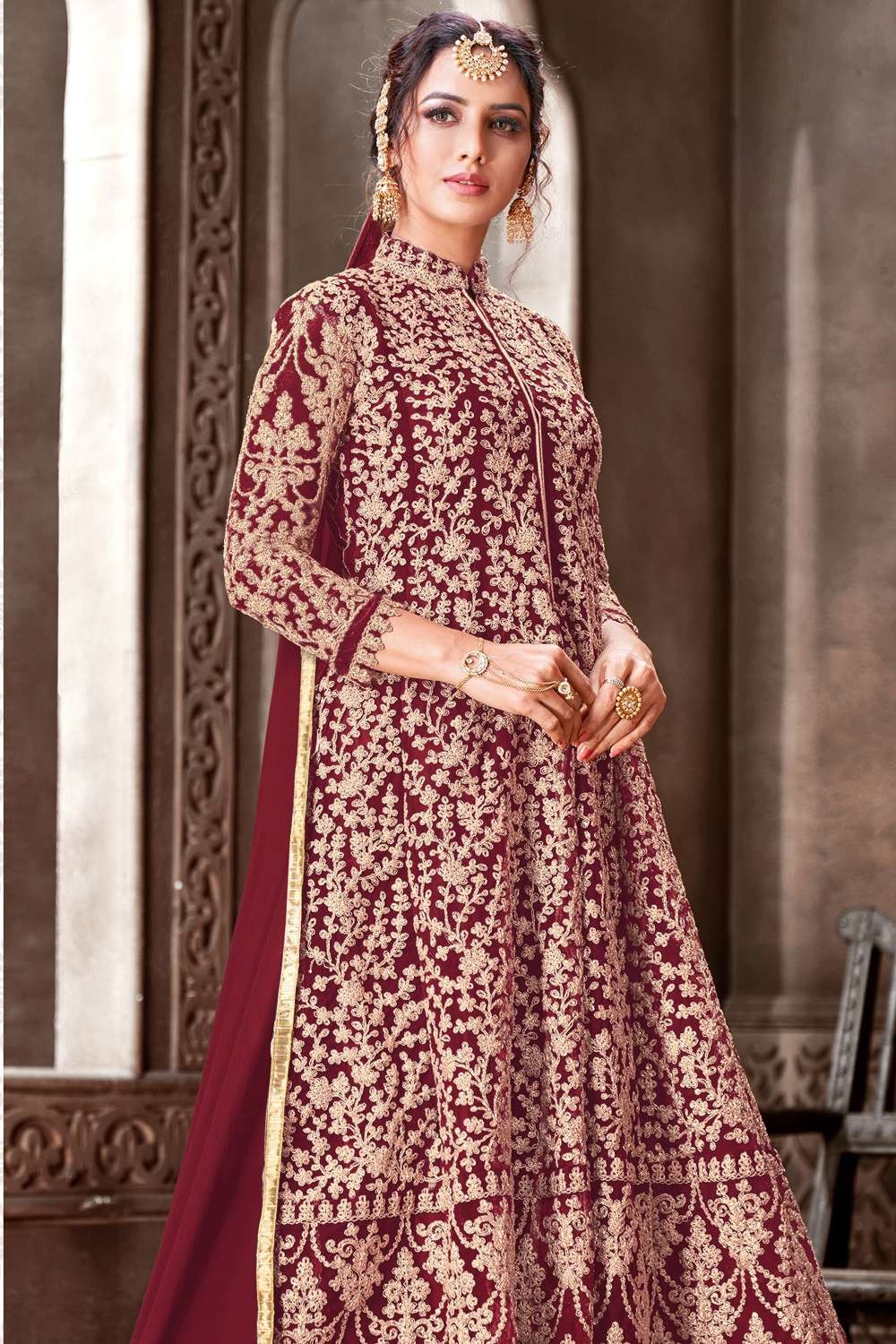 Buy Maroon Anarkali Dress online-Karagiri – Karagiri Global