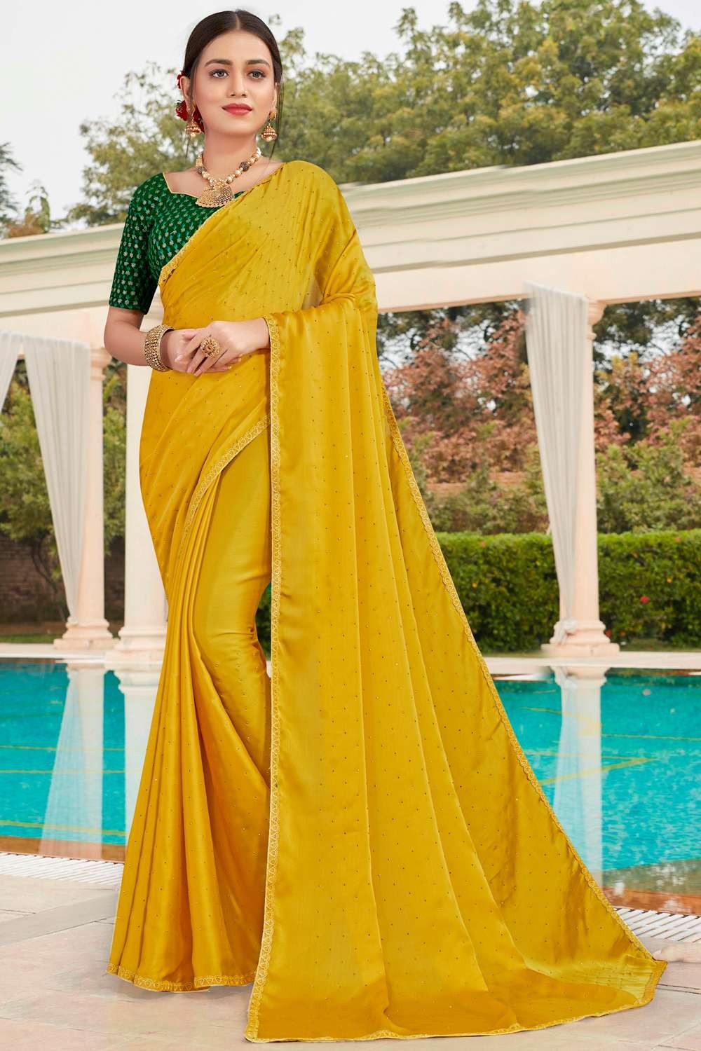 Yellow Uppada Katan Silk Handloom Banarasi Saree - Sacred Weaves