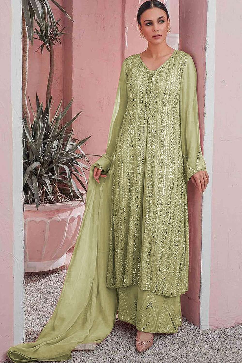 Pakistani Suits Heavy Georgette with Heavy Embroidery Work 03 -  SareesWala.com