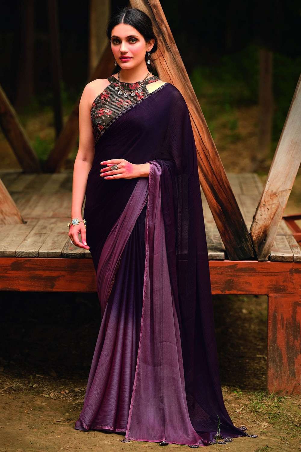 Nyrha Opulent Designer Party Wear Velvet Saree with Luxurious Embellis