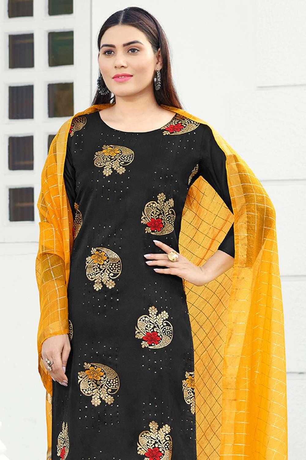 Unstitched Women Cotton Silk Salwar Suit Material with Dupatta – Stilento