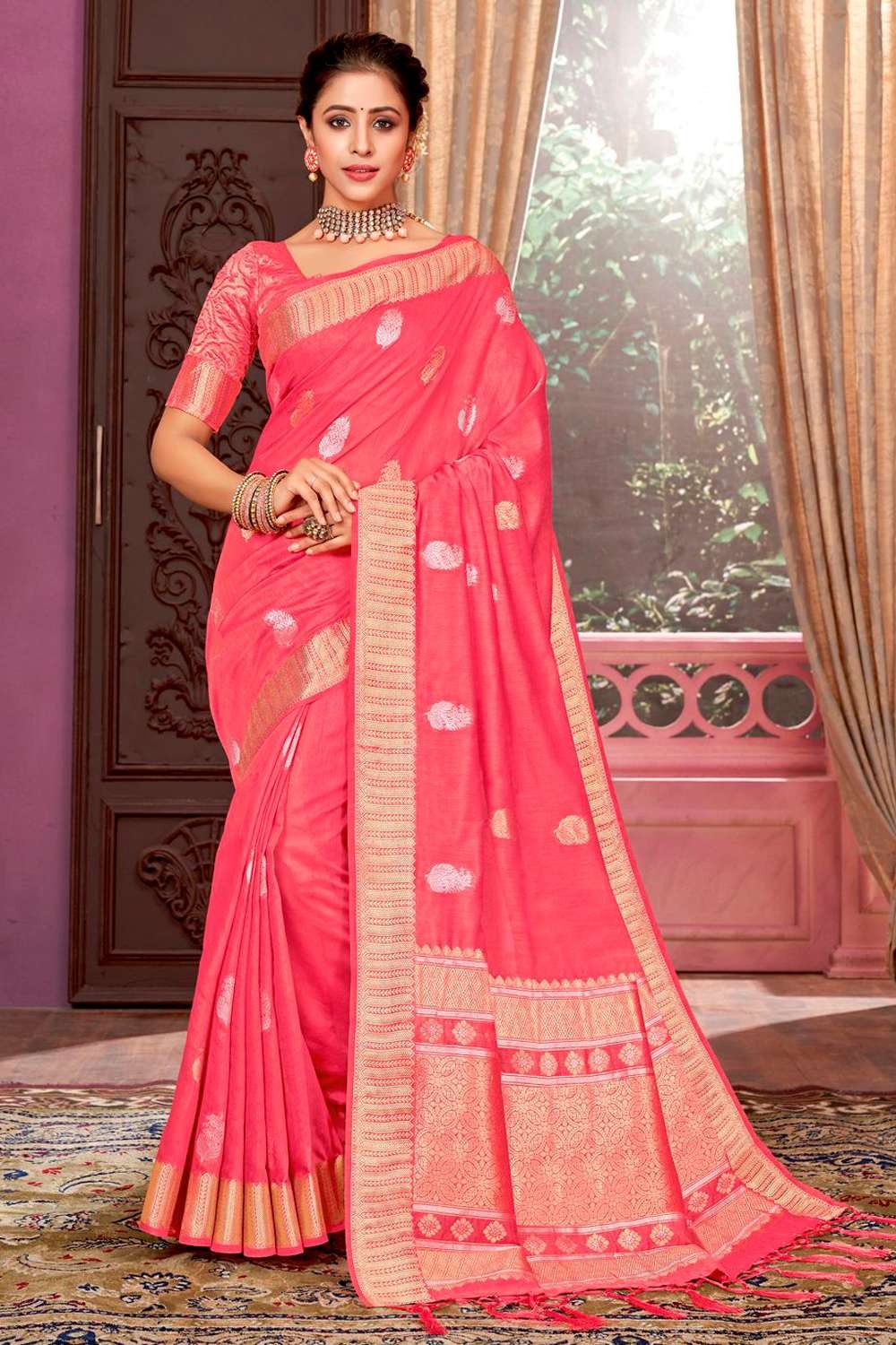 Buy online Light Gajari Georgette Saree from ethnic wear for Women by  Khushali for ₹710 at 40% off | 2024 Limeroad.com