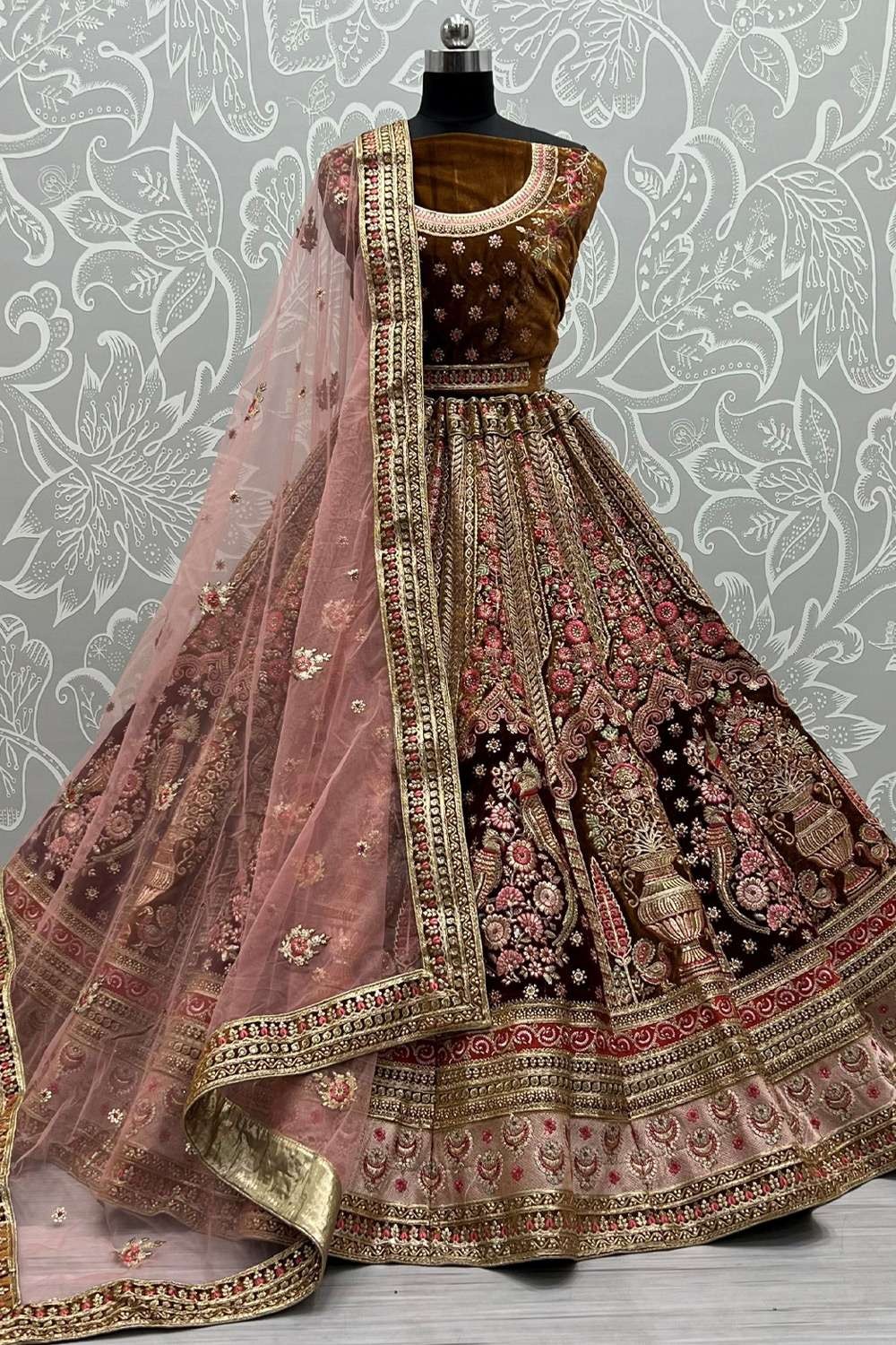 Dark Maroon Color Attractive Heavy Bridal-1 By Dharmanandan Creation  (just-4900/-) at Rs 5900 in Surat