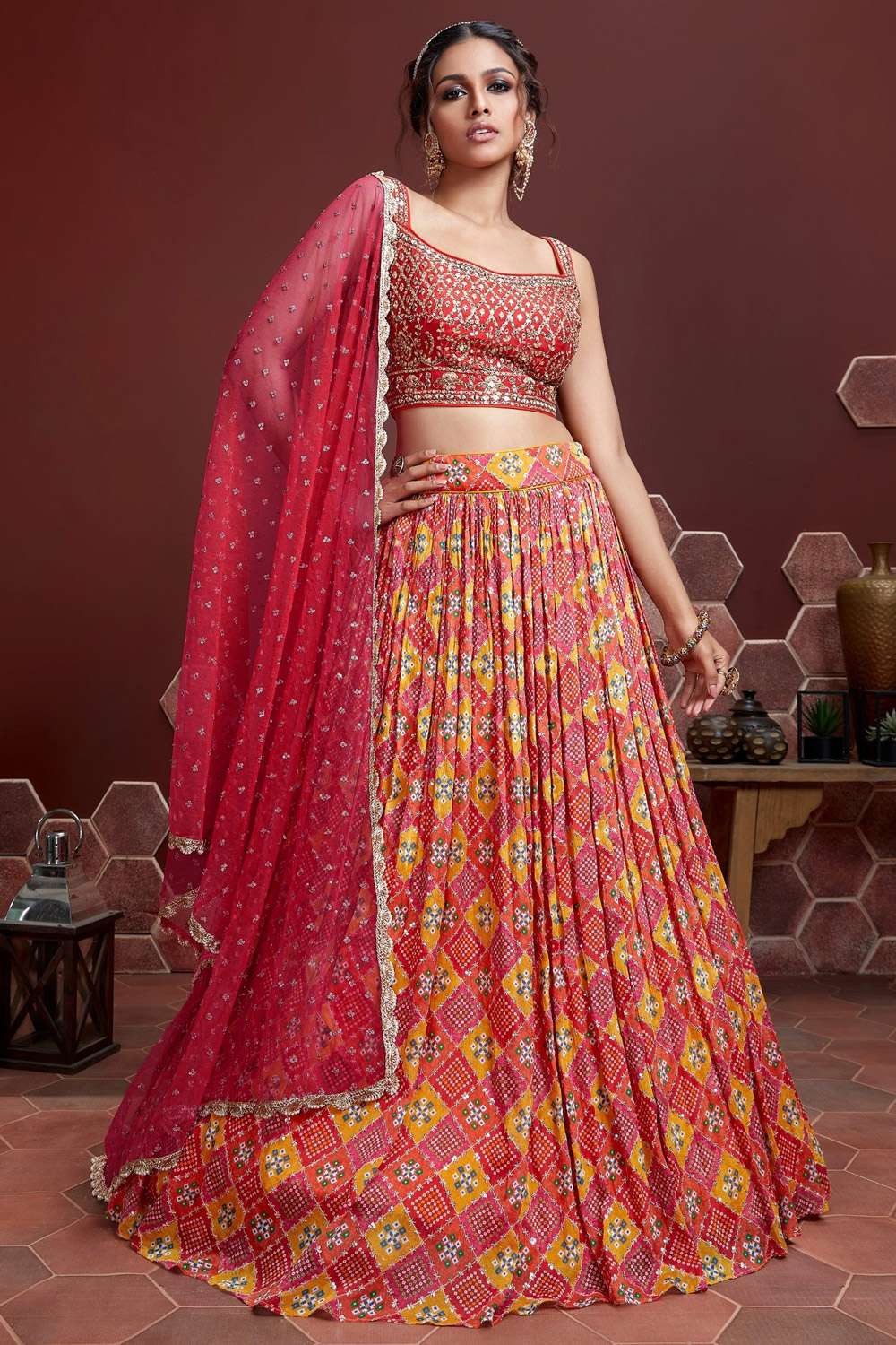 Buy Green Lehenga Banarasi Silk Blouse Pure Silk Dupatta Layered Set For  Women by Aditi Gupta Online at Aza Fashions.