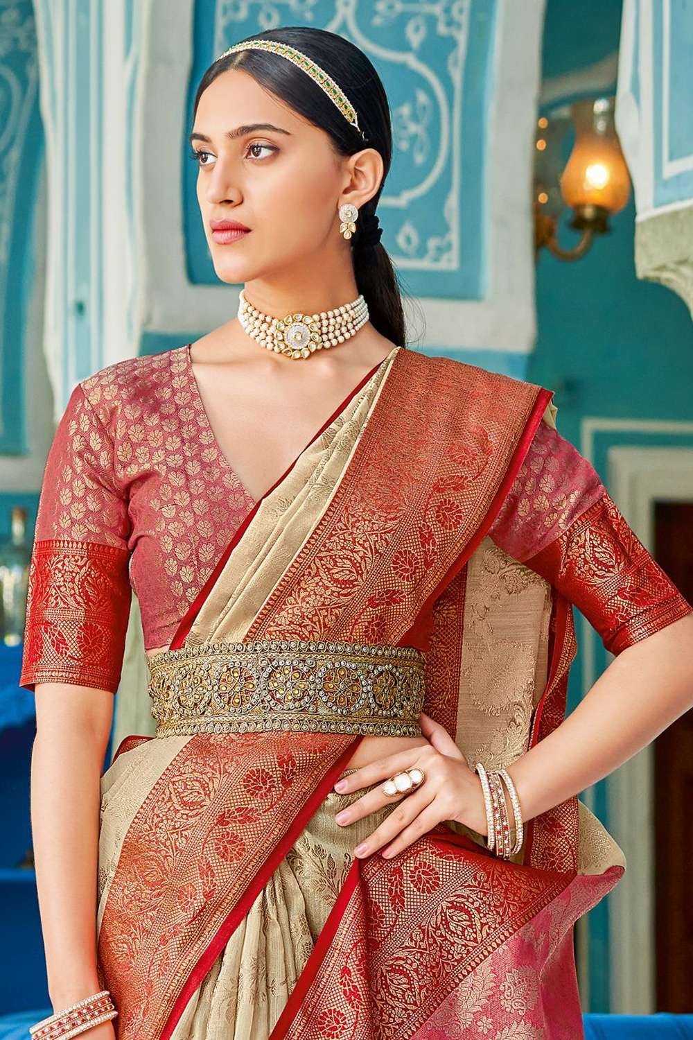 Buy Cream Sarees for Women by ASHIYA FAB Online | Ajio.com