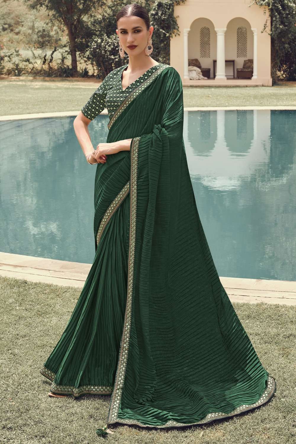 Green Kanjivaram Soft Silk Saree – StylebyPanaaash