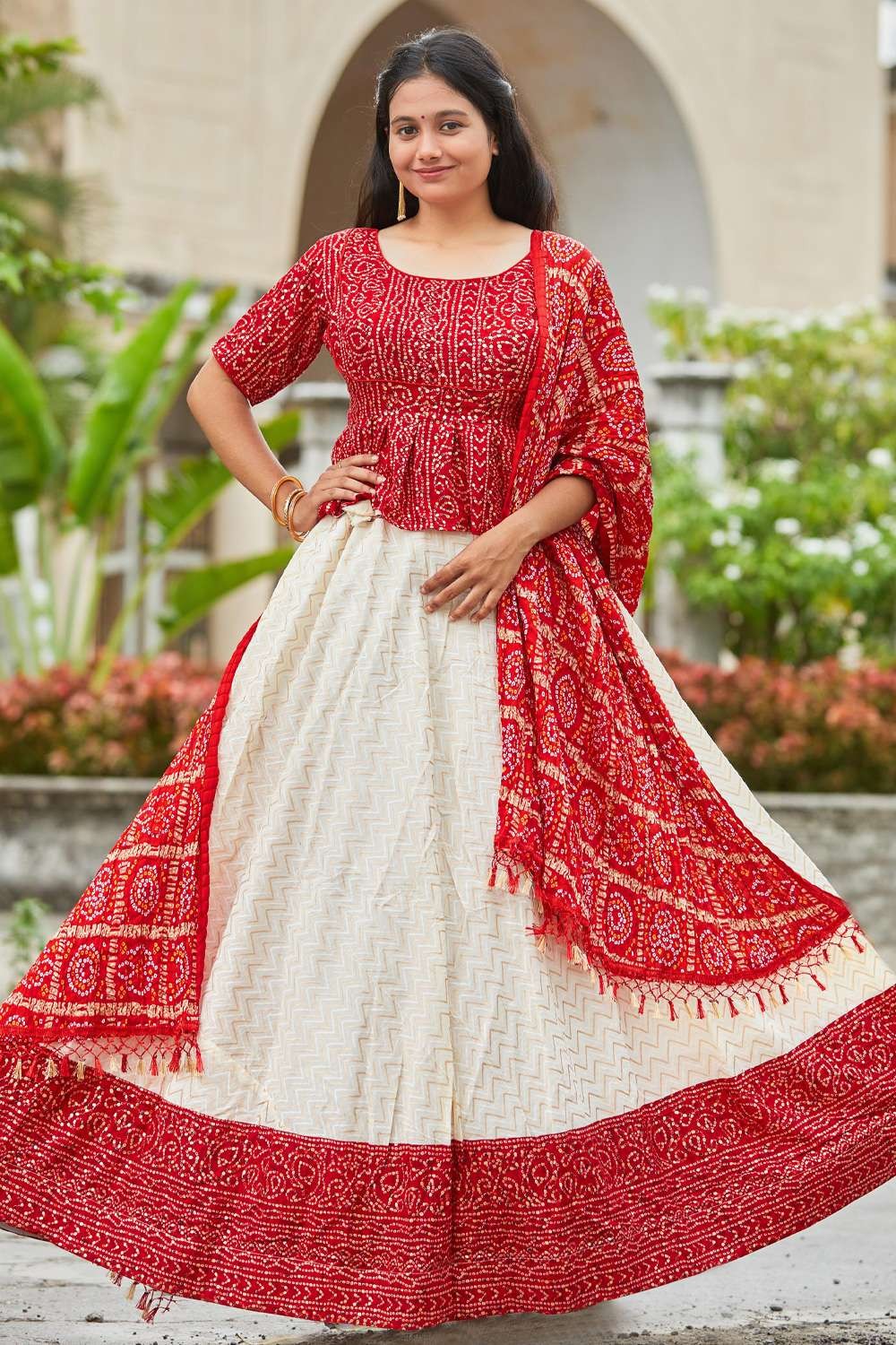 Latest Red Navratri Wear Pure Cotton Lehenga Choli for USA Women  ,traditional Wear,designer Lehenga Choli for Garba ,mirror Work Lehenga -  Etsy