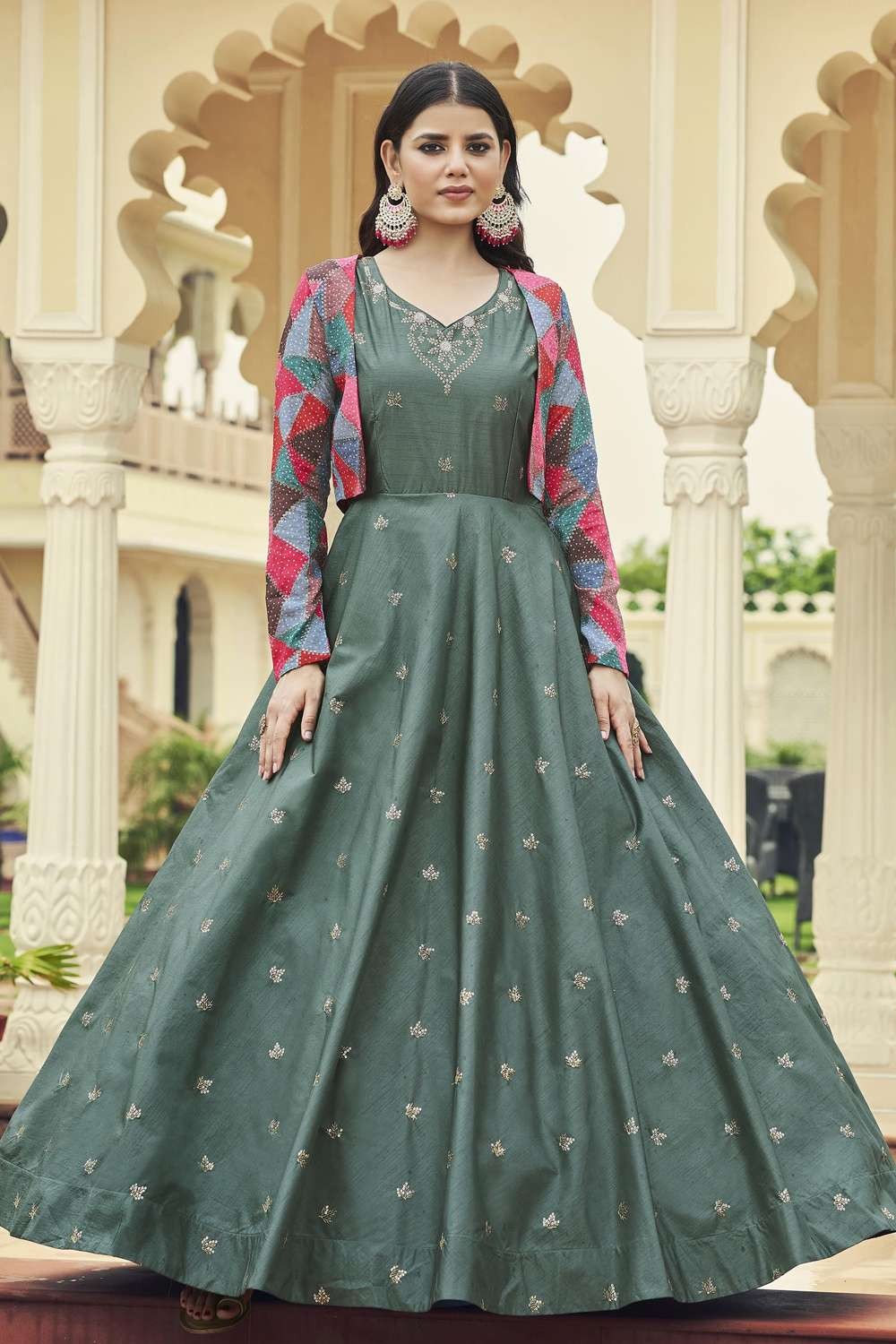 Shivas Women's Cotton One Piece Long Gown Dress Jaipuri Print- Free Size,  Multicolor (Multi48) : Amazon.in: Fashion
