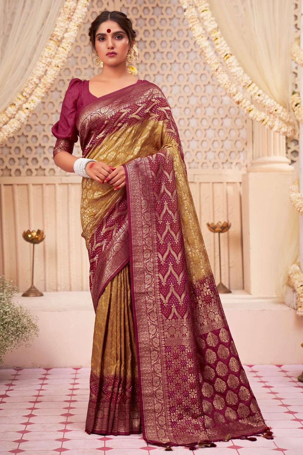 Admirable South Indian Beautiful Art Silk Jecquard Bordered Saree – Fabvilla