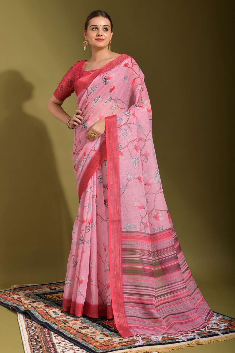 Shop Exquisite Linen Sarees Online @Best Price | The Indian Ethnic Co. –  THE INDIAN ETHNIC CO.