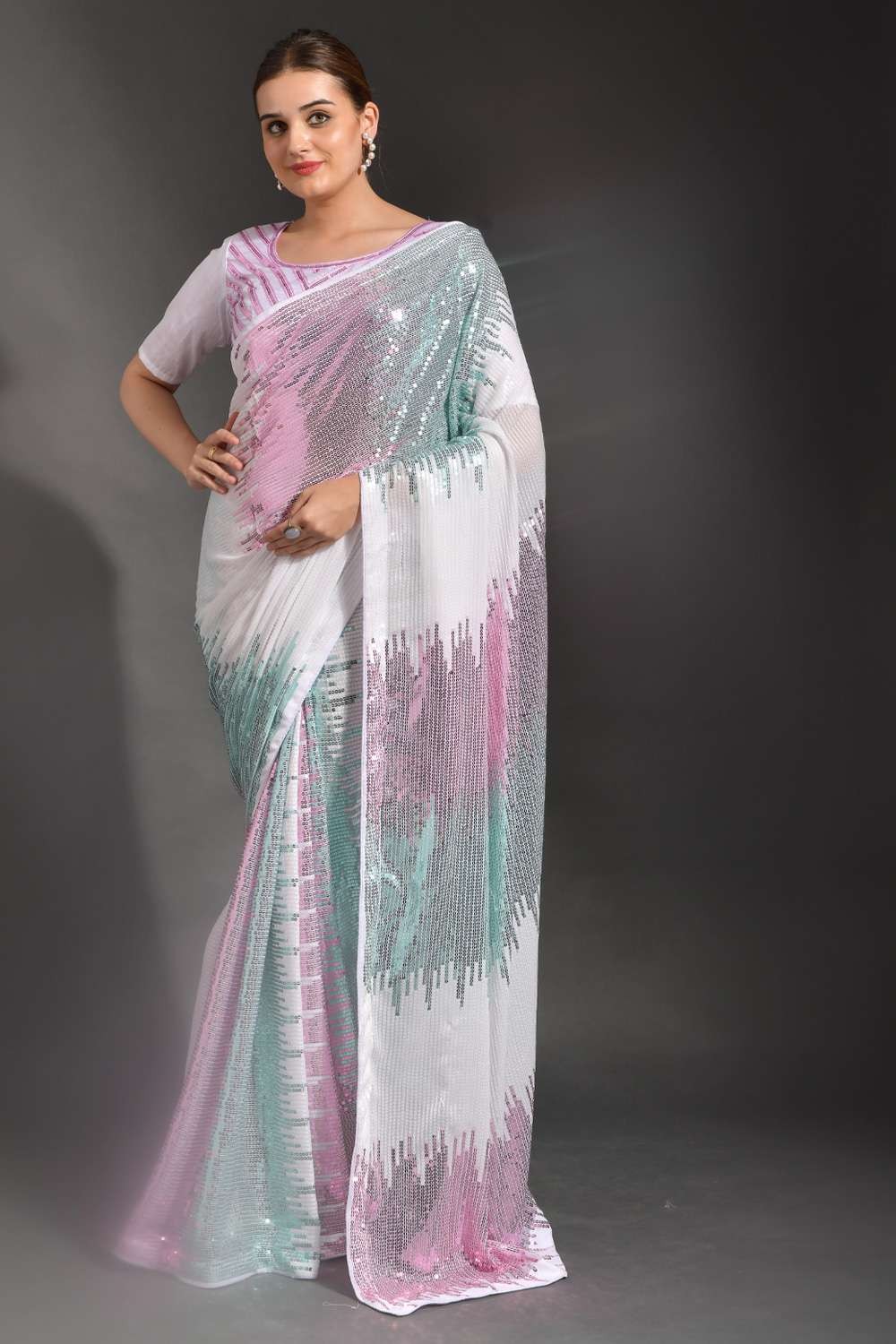 White Colour EMERGING Fancy Stylish Designer Party Wear Saree Collection  1272 - The Ethnic World