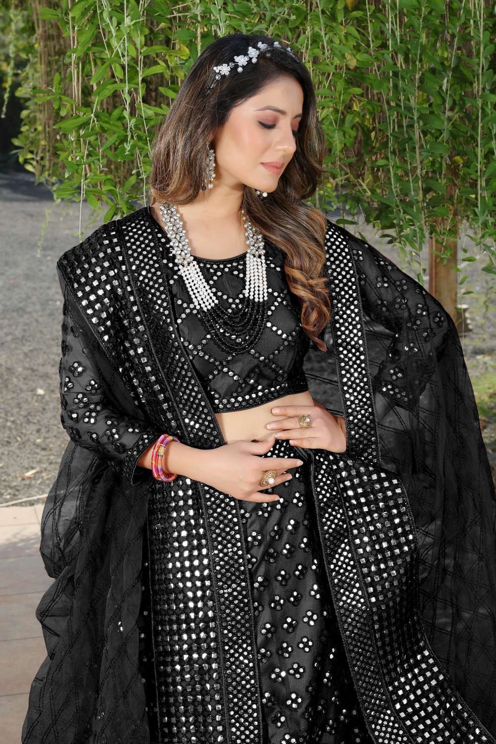 Black Designer Embroidery Lehenga Saree With Attached Dupatta – Amrutamfab
