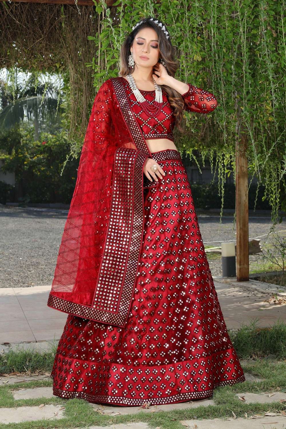 Buy Bollywood model powder blue net embroidered wedding lehenga choli in  UK, USA and Canada