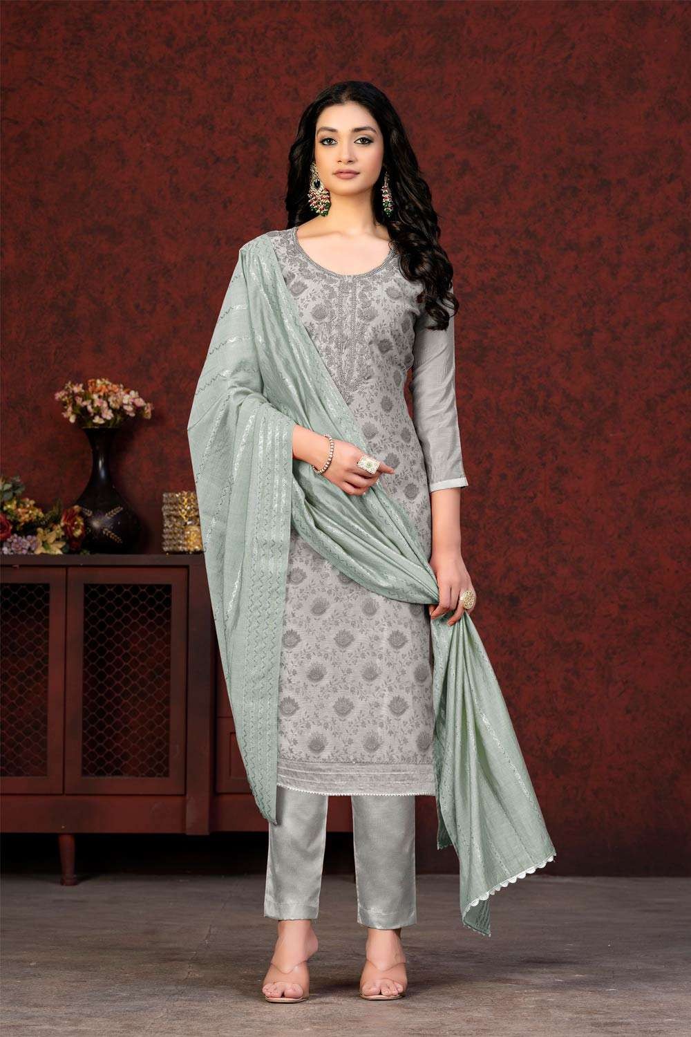 Buy Black Muslin Silk Embroidered Salwar Suit Online At Zeel Clothing