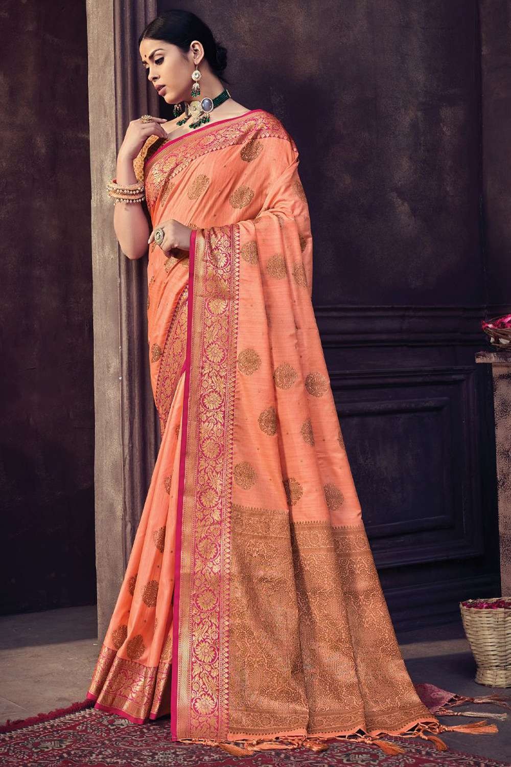 Ship Grey Zari Woven Banarasi Saree – MySilkLove