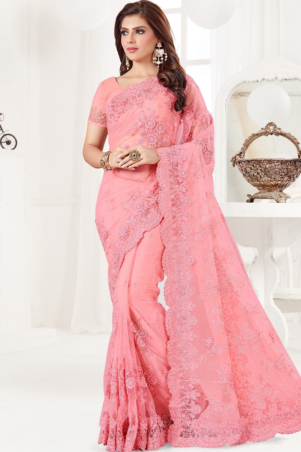 Buy Georgette Indian Wear Saree In Rani Pink Color Online - SARV08798 |  Andaaz Fashion