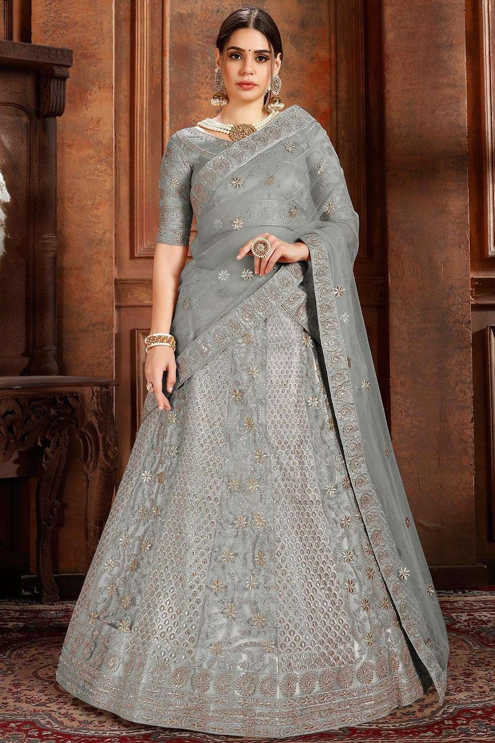 Grey store ghagra choli