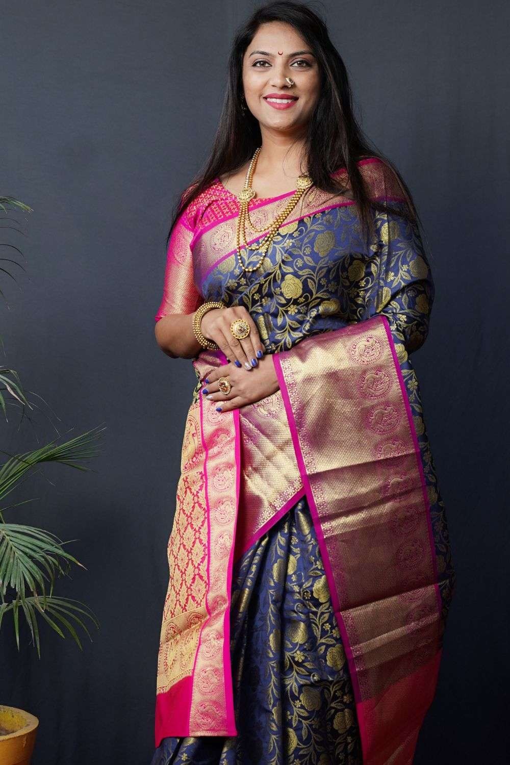 MultiColor Banarasi Silk Jacquard Woven Saree with Blouse » BRITHIKA Luxury  Fashion