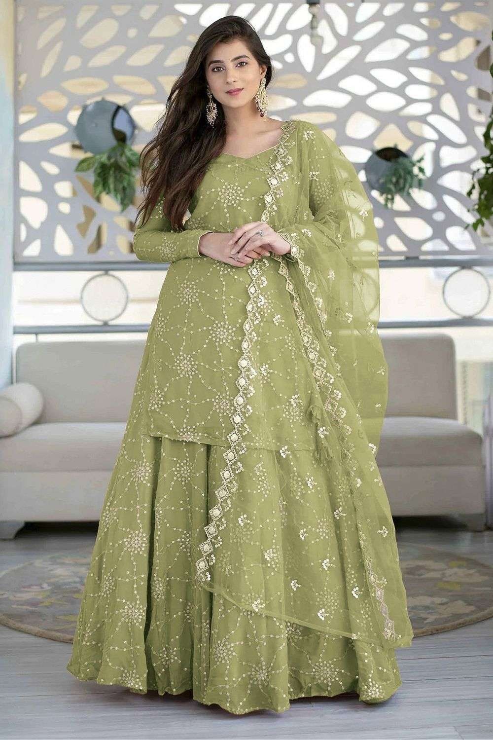 Parrot Green Exquisite Vichitra Silk Lehenga Choli Set with Dazzling  Paithani Embroidery & Zari Weaving at Rs 3399.00 | Surat| ID: 2853310192862