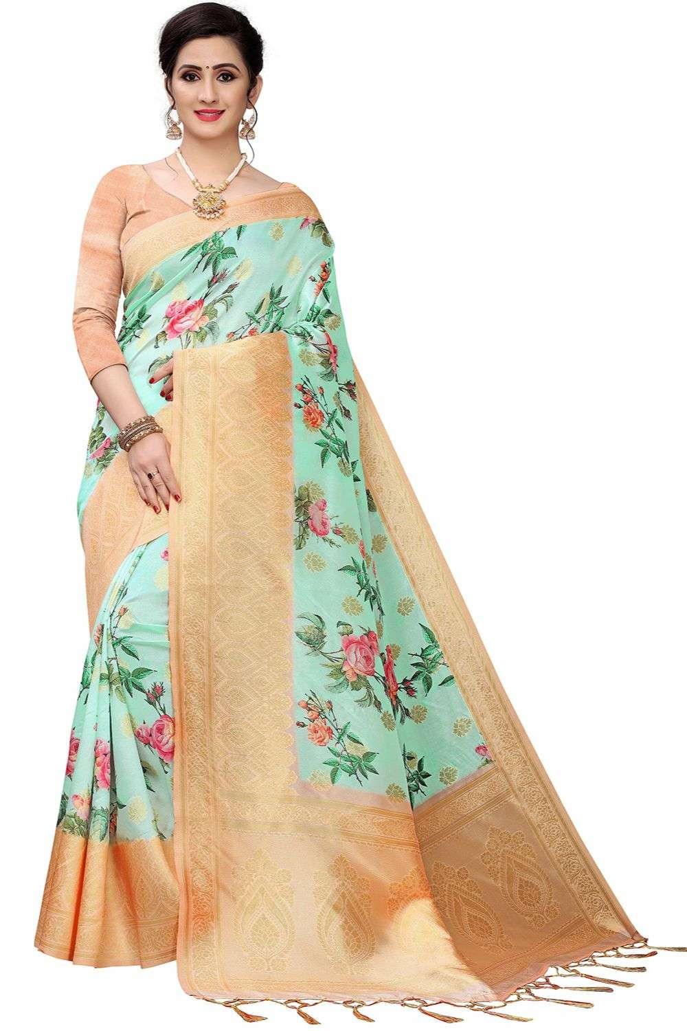 Buy Anni Designer Sarees For Women Multi Color Art Silk Printed Saree With  Blouse Piece(KRISHNA-COMBO-003_Free Size) at Amazon.in