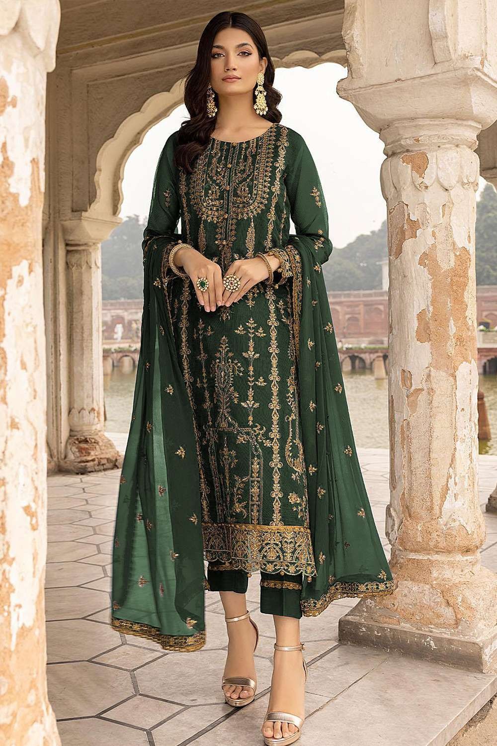 Copper Rose Color Taffeta Silk Mirror Work Punjabi Salwar Suit – Gunj  Fashion