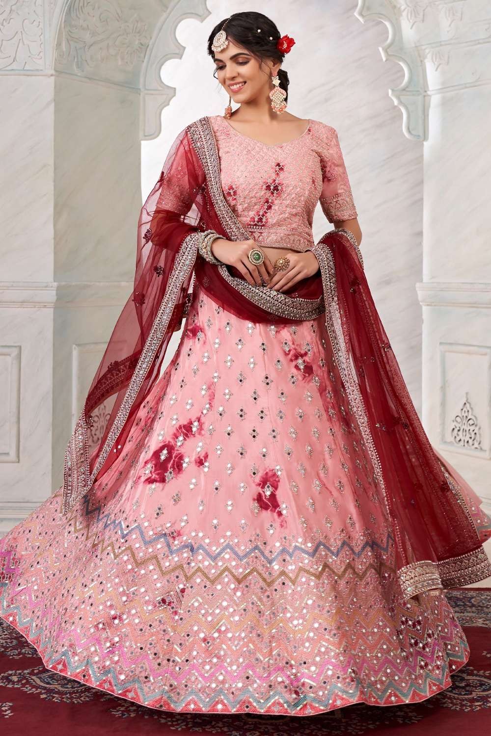 Baby Pink Color Lehenga Choli For Wedding – Cygnus Fashion