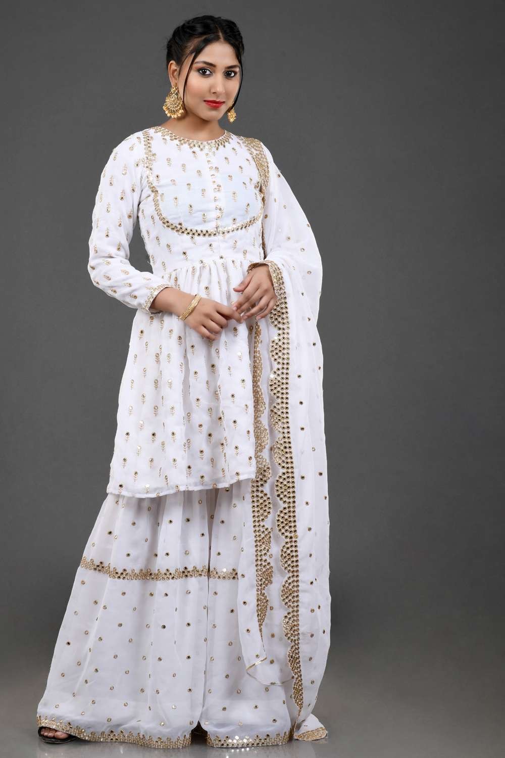 White Sharara Suit Online | Punjaban Designer Boutique