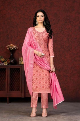 Salwar Kameez in Grey Banarasi silk with Weaving - SK153126