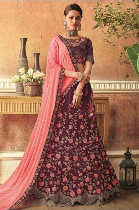 Ravishing Maroon Net Lehenga Choli